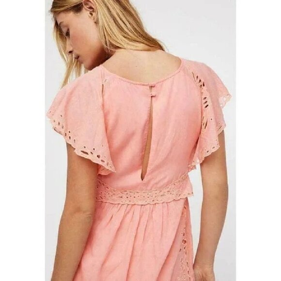 Free People Romper Sahara Layered Short Sleeve Boho Romper Shorts Size 0 EUC - Picture 3 of 13